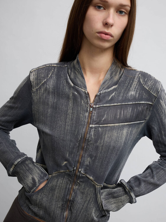 Diesel Bleached Zip-Up Cardigan 