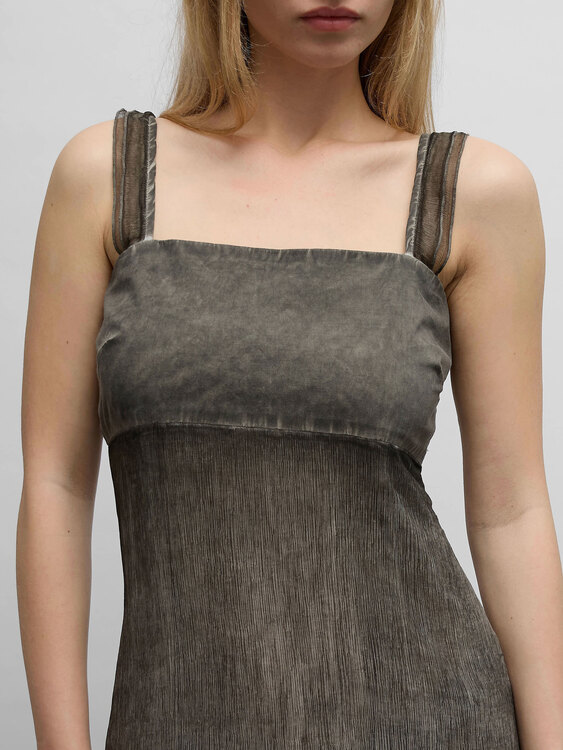 Washed Effect Midi Dress 