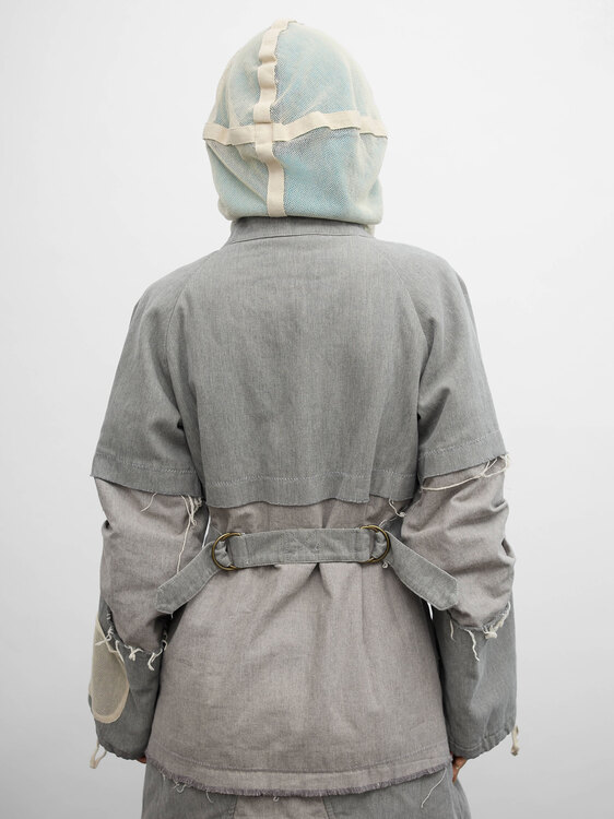 Michiko Koshino Canvas Patchwork Coat 