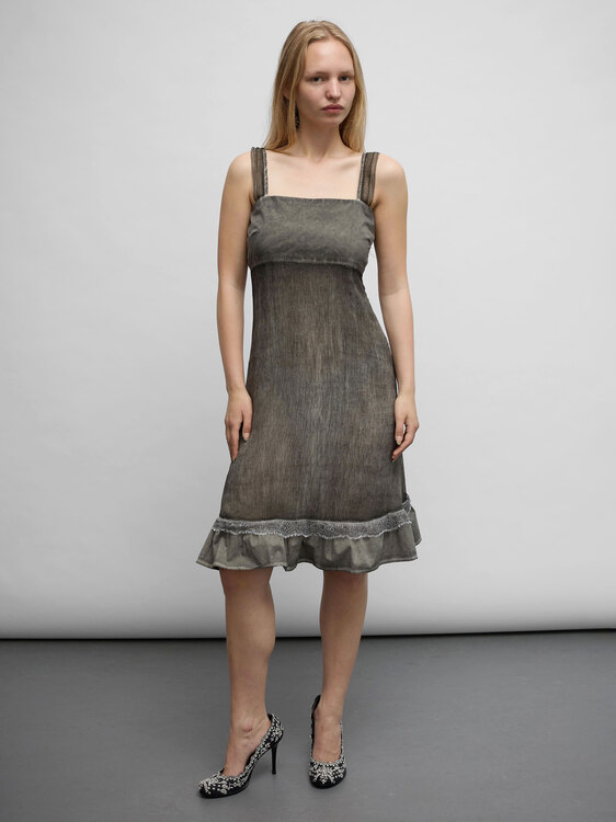 Washed Effect Midi Dress 