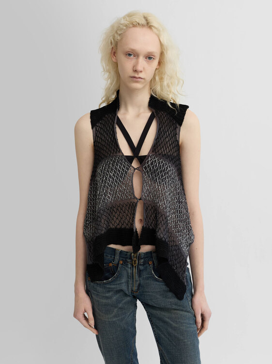 Draped Open Knit Top 