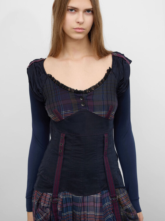 Deconstructed Midi Bustier Dress 