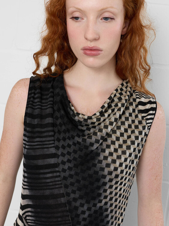 Knitted Graphic Print Top 