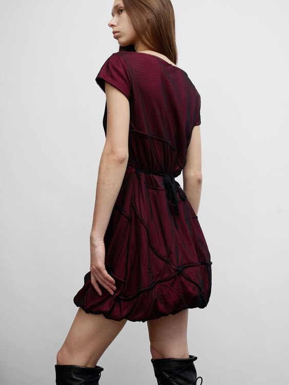 Burgundy Balloon Dress 