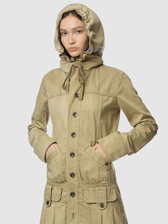 Diesel Beige Hooded Coat 