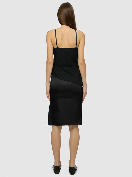 Black Bustier Midi Dress 