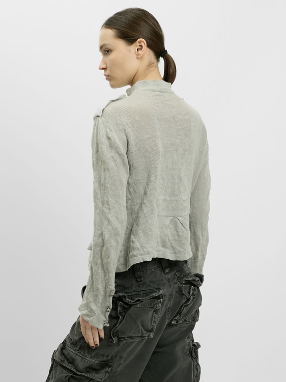 Knitted Crinkle Effect Cardigan 