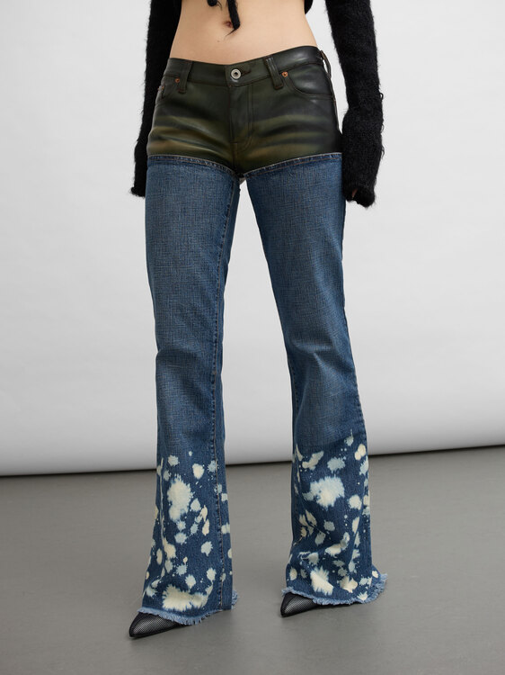 Nolita Leather And Denim Trousers 
