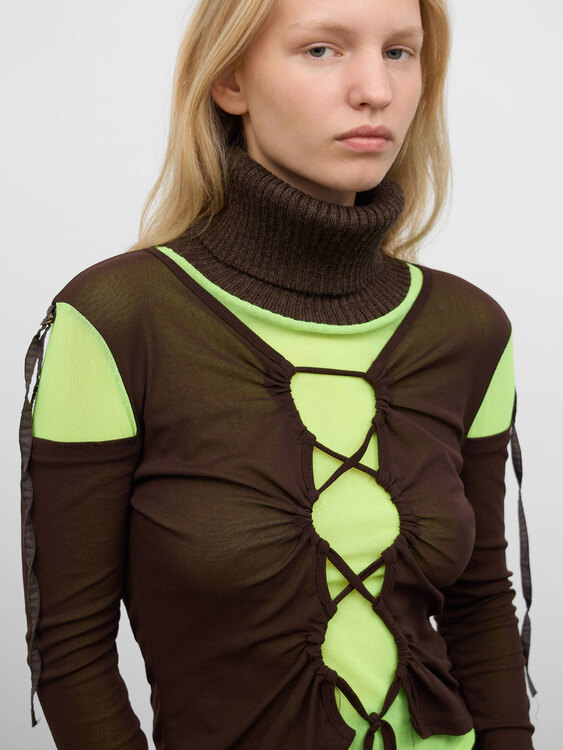 Mesh Turtleneck Top 
