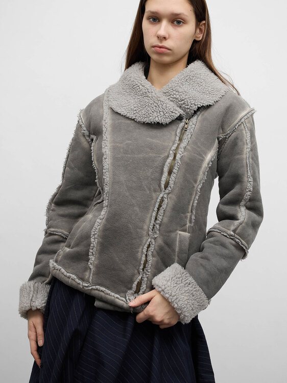 Grey Shearling Jacket 