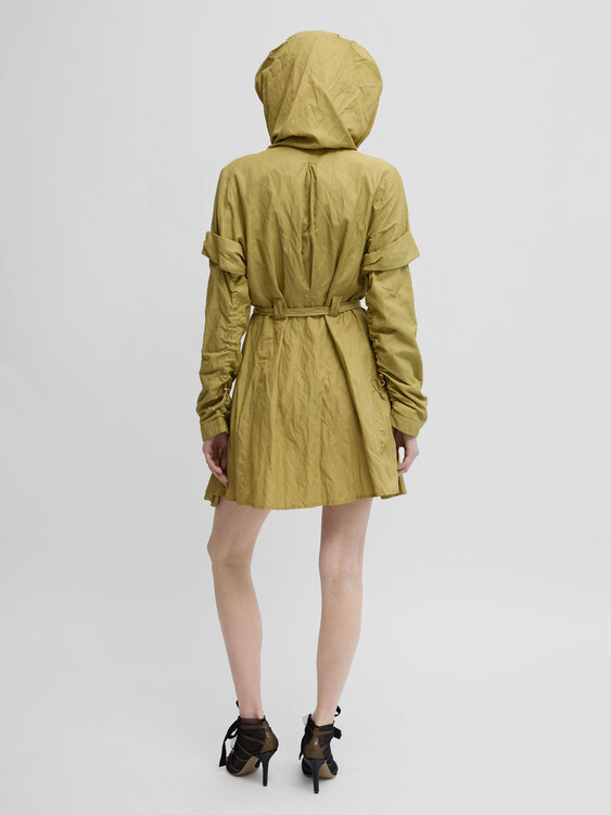 Yellow Wrinkled Effect Coat 