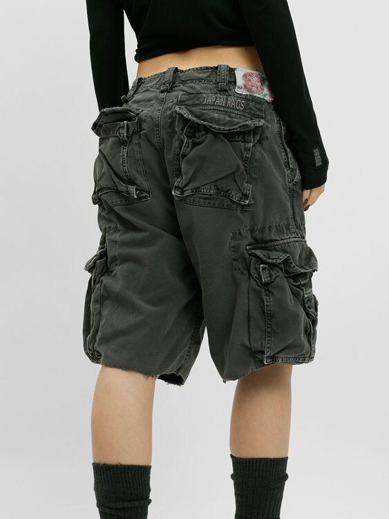 Grey Cargo Shorts 