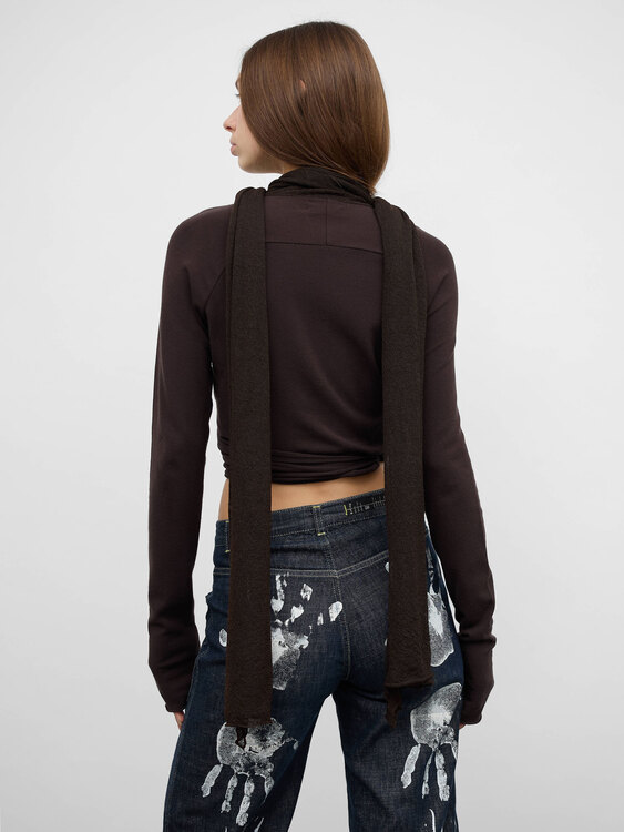 Sarah Pacini Integrated Scarf Cardigan 