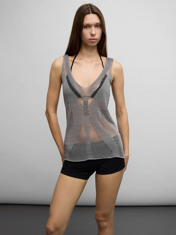 Open Knit Sleeveless Top 