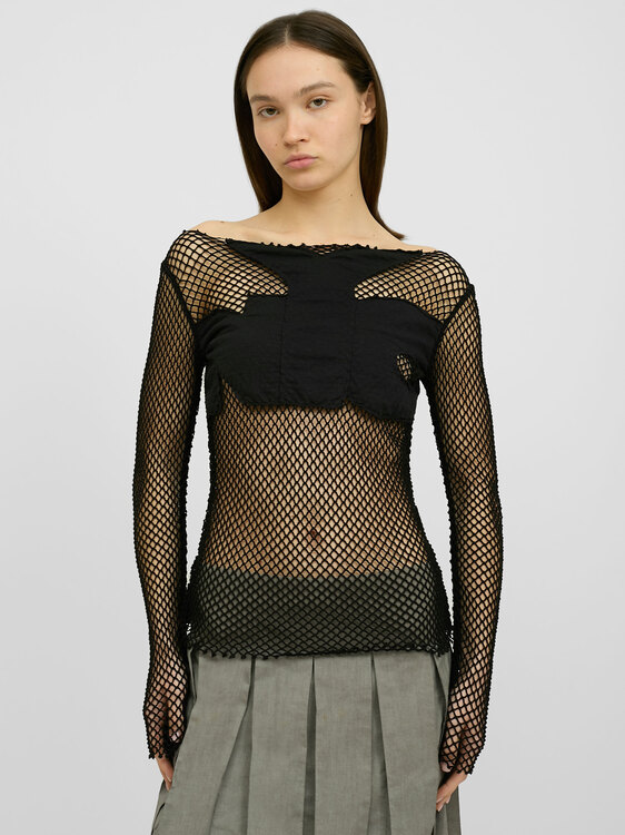 Nolita NYC Fishnet Long-Sleeve Top 
