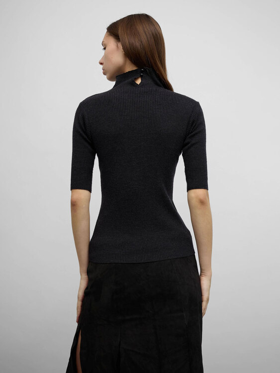 Geometric Print Turtleneck Top 