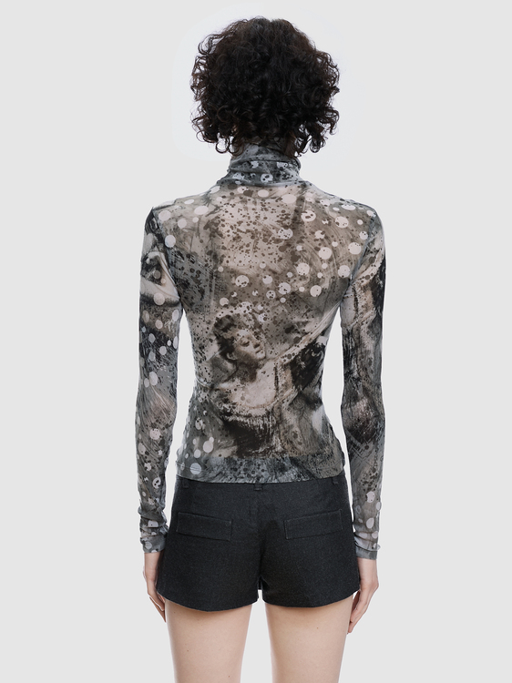 Gazebo Mesh Turtleneck Top 