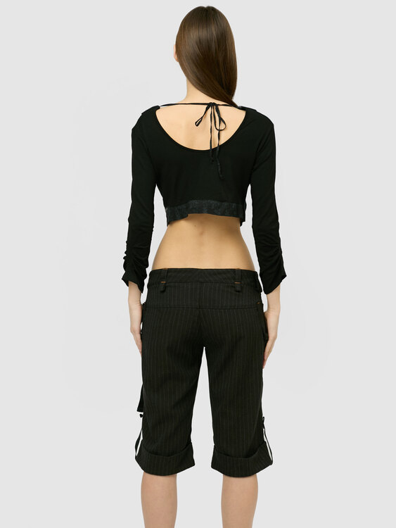 Grey Pinstripe Shorts 