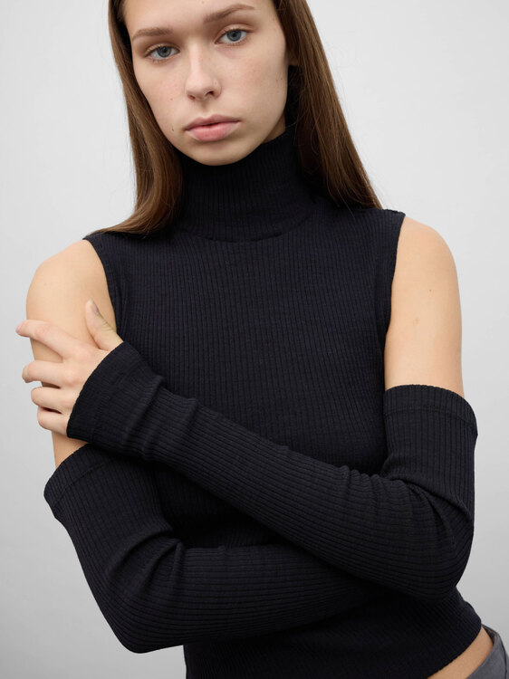 Plein Sud Detached Sleeves Turtleneck 