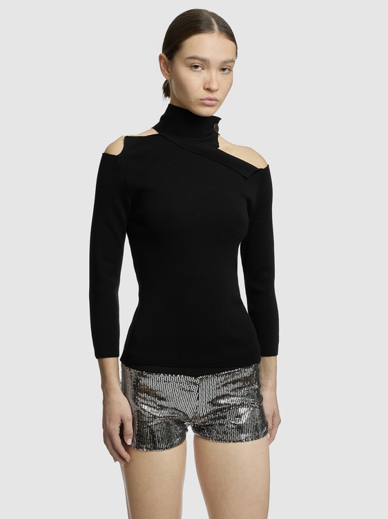 Knitted Cold Shoulder Jumper 