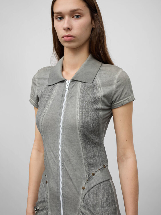 Acid Wash Midi Dress 