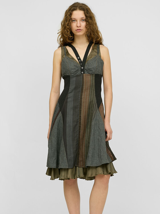 Patchwork Midi Dress 