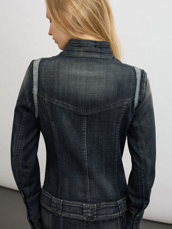 Dark Blue Denim Coat 