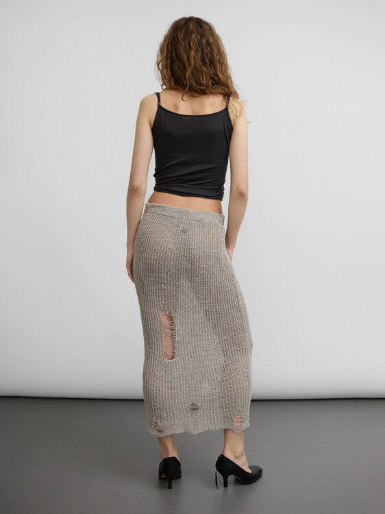 Open Knit Maxi Skirt 