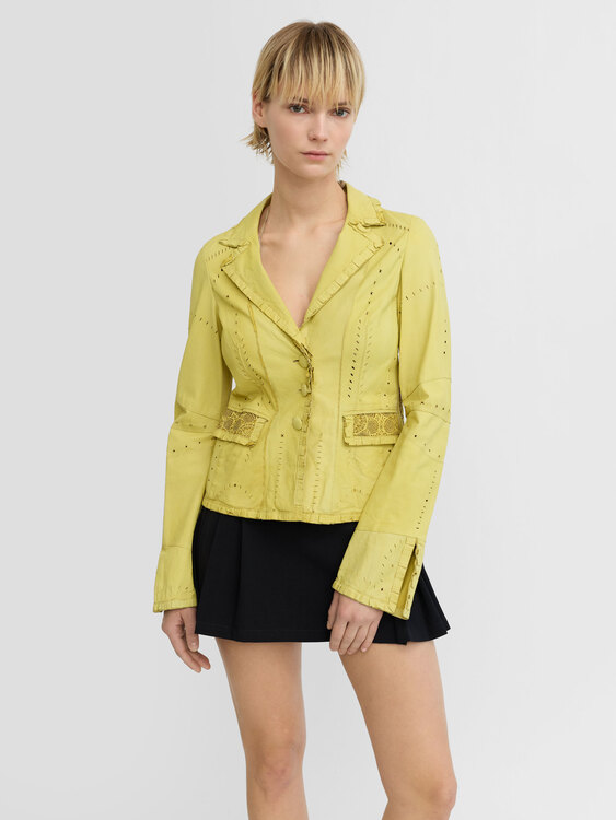 Lime Green Leather Jacket 