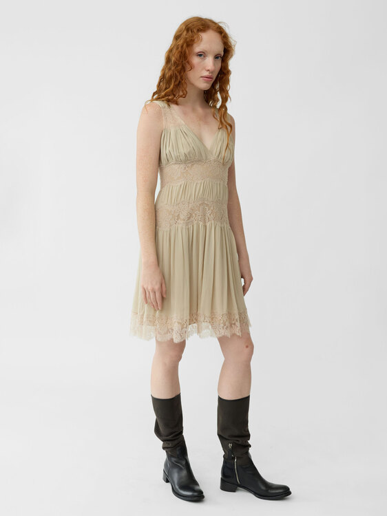 Galliano Silk And Lace Dress 