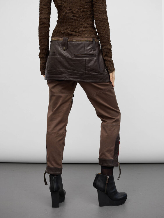 Dsquared² Gabardine And Leather Trousers 