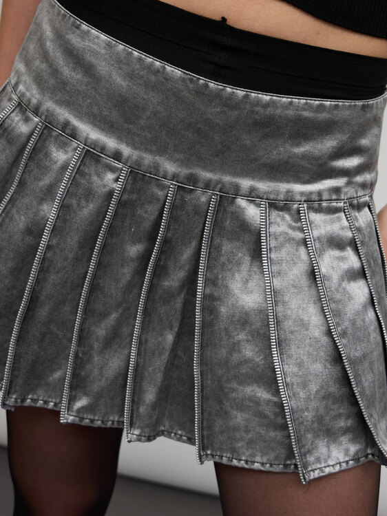 Heavy Satin Mini Skirt 