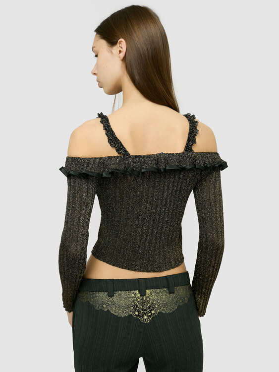 Cold Shoulder Lurex Top 