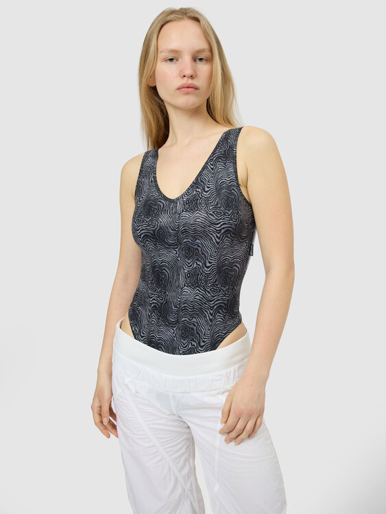 Anti-Flirt Abstract Print Bodysuit 