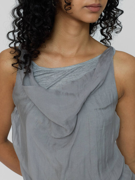 Grey Draped Vest 