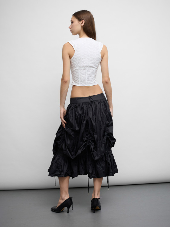 Stefanel Gathered Nylon Skirt 