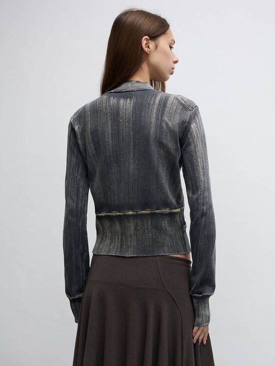 Diesel Bleached Zip-Up Cardigan 