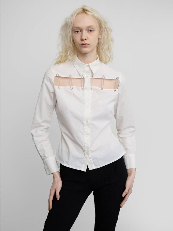 White Cutout Shirt 