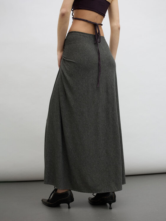 Grey Jersey Maxi Skirt 