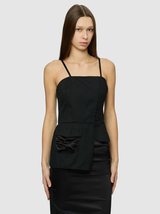 Black Bustier Midi Dress 