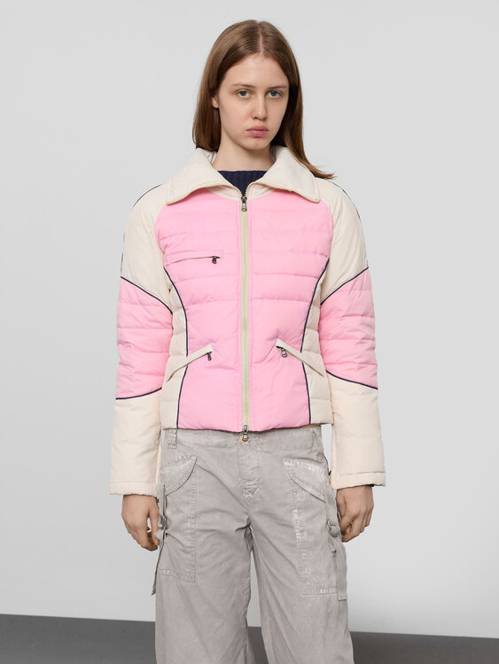 Pink Moto Puffer Jacket 