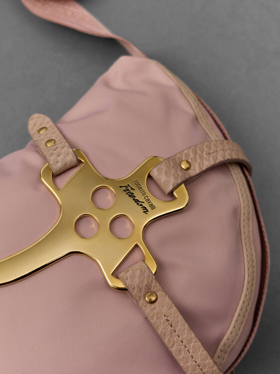 Cavalli Pink Shoulder Bag 