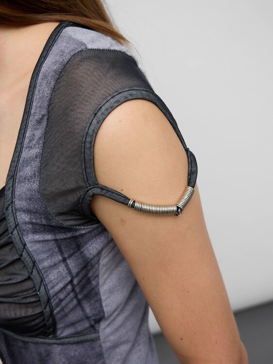 Legatte Gray Denim Print T-shirt 