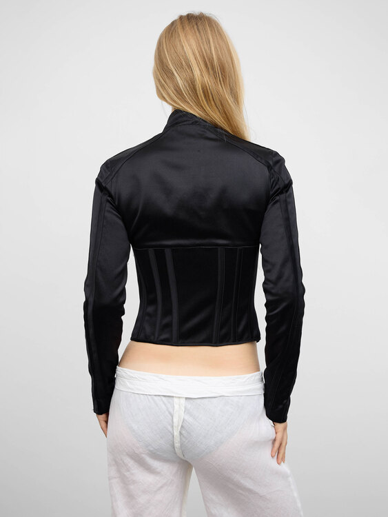 Extē Black Satin Corset Top 