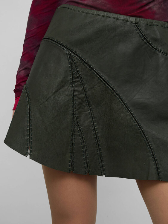 Michiko Koshino Leather Mini Skirt 
