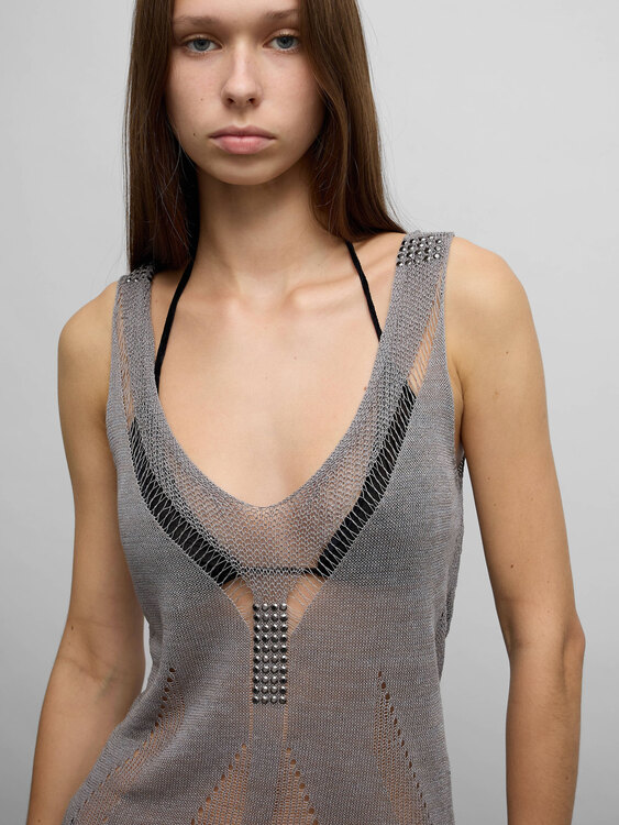 Open Knit Sleeveless Top 