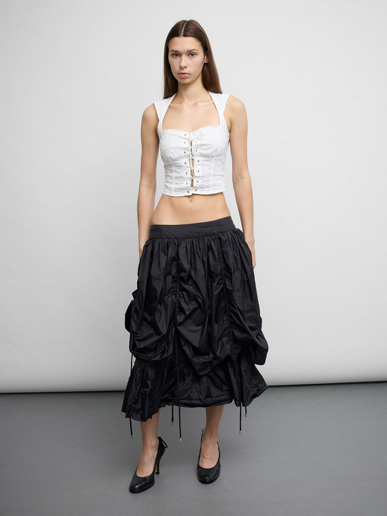 Stefanel Gathered Nylon Skirt 