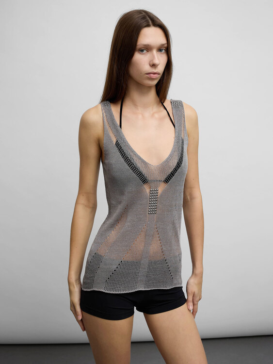 Open Knit Sleeveless Top 