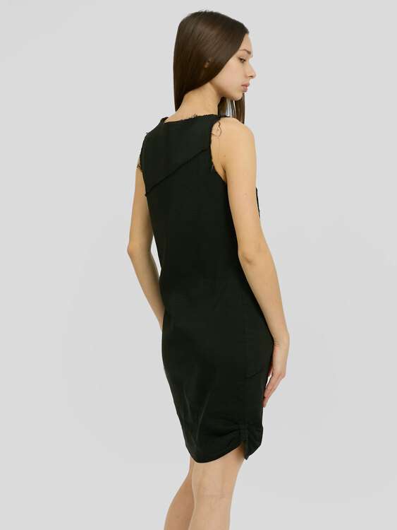 Asymmetrical Neckline Midi Dress 