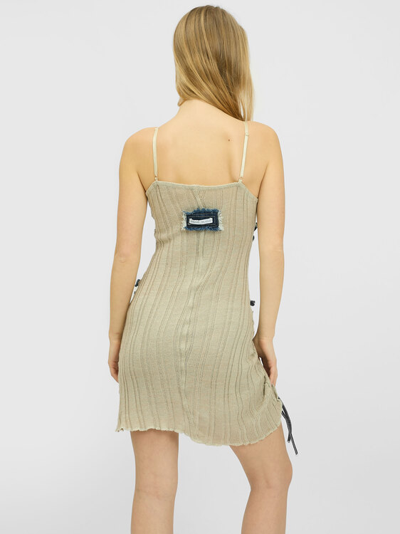 Knit And Denim Mini Dress 